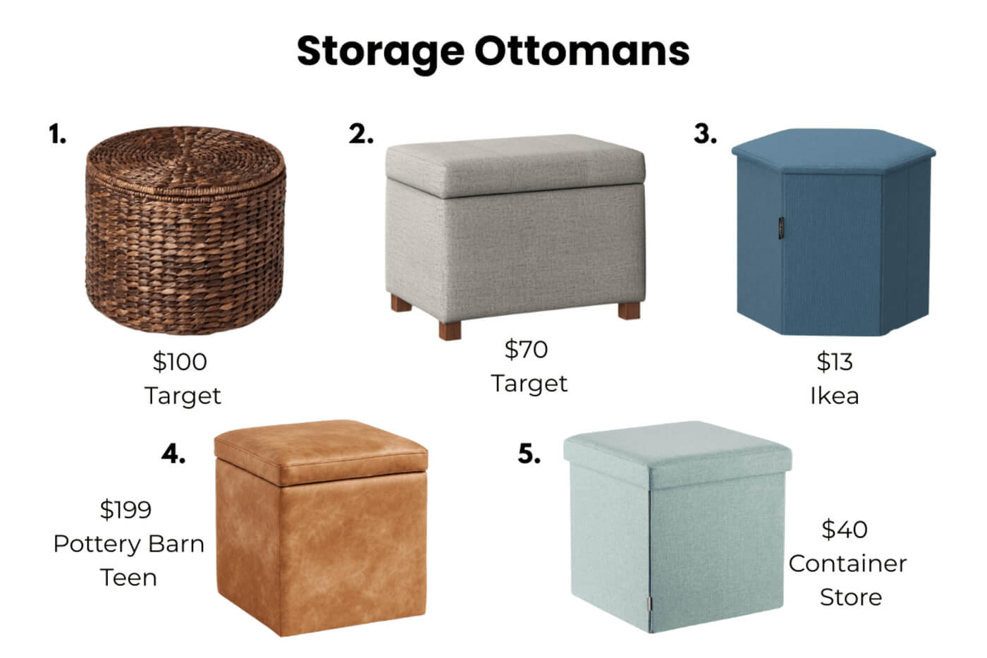 Storage Ottomans for Therapy Office